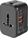 Roses PD20W (2 Type C 2 USB) Travel Essentials Travel Adapter Universal dengan 1920 W Heavy Dual Dual USB & Type C Fast Charger Ports International All in One Portable Travel Adapter