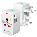 Adapter Perjalanan Universal Portronics Go Pro Universal dengan 12W Type C & Dual USBA Port Keluaran, Semua dalam Satu International Travel Fast Appter, Cocok untuk 190 + Negara AS, UK, EU, AUS, dll (Hitam)