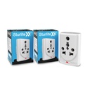 Sturlite Konvert Multiplug| 6-16 Amp| 2-Pin & 3-Pin Socket| Universal AC Travel Adapter| Premium Polycarbonate Body Socket| Compact Converter Plug for Travel, Home & Office Use - Pack of 2