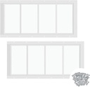 Tandefio 2 Pk 10''x23'' White Flush Mount Shed Window with Tempered Glass Household Windows with Screws for Chicken Coop Sheds Barns