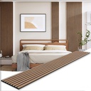 Wood Panels for Wall, 3D Soundproof Slat Wall Paneling, 2 Pack 94.5" x 12.6" Wall Panels for Interior Wall Décor, Living Room, Bedroom (Walnut)