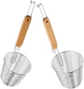 Hemoton Stainless Steel Slotted Spoon 2Pcs 13.6 Inch Pasta Strainer and Draining Spoon for Noodles Dumplings and Asian Dishes Kitchen Utensil