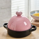Ceramic Crock Pot solid Soup Pot hot Stew Pot Casserole Cooking Pot Cookware Ceramic Soup Pot Kitchen Cooking ceramic stew pot(C)