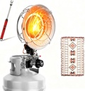 Single Tank Top Propane Radiant Heater,1500BTU Propane Tank Top Shut-off Valve and Tip-over Switch for Outdoor, Garage, Patio，Portable outdoor heater with ODS protect