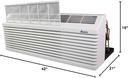 J-Series PTAC Model PTH123J50AXXX- 12000 BTU 5 Kw Wall Mounted Air Conditioner and Heater Combo for Hotel, Motel, Apartment, Sunroom, and Garage. DS01G, WS900QW. SGK01B, DK900QW