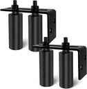 2 Pack 4" Universal Gate Roller Guide,Nylon Slide Gate Guide Rollers with Black L Bracket, Gate Hardware Roller Kit for Sliding/Rolling Gates/Barn Door Guide -2 Kit（Black）
