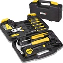 DNA MOTORING 39-Piece Household Tool Set General Repair Small Hand Tool Kit Storage Case for Home Garage Office College Dormitory Use, Yellow, TOOLS-00007