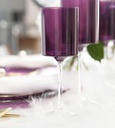 EcoQuality Purple Plastic Wine Glasses with Clear Stem - 14 oz Wine Glass, Disposable Shatterproof Wine Goblets, Reusable, Elegant Drink Cup Tumbler, Weddings, Party, Dinner, Baby Showers (5)