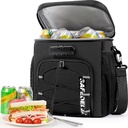 Lunch Bag with Combination Lock, Lunch Box for Men Women, Adjustable Shoulder Strap & Leakproof Soft Cooler for Commute, Travel & Gym