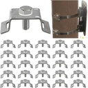 CNQLIS 304 Stainless Steel Single Bolt 3/4" Flared Leg Bracket - 25 Pack, Sign Mounting Brackets with Steel Bolt and Nylon Washer for Mount Traffic Signs, Security Cameras or Traffic Cameras