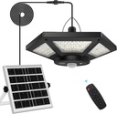 Solar Shed Light Indoor Outdoor Work in Daytime with Remote Control, 360° Lighting Waterproof Solar Indoor Lights with Motion Sensor/Timer/5 Modes for Home Garage Barn