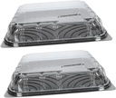 Garneck 2pcs Dessert Packing Box Cake Wrapping Cases Pastry Case Lid Food-grade Material Sanitary and Eco-friendly