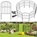 Goovilla Garden Fence, Total 10ft(L) x 24in(H) Garden Fencing Animal Barrier, 10 Pcs Rustproof Metal Fence Panels, Black No Dig Fence, Decorative Garden Fences and Borders for Dogs, Flower Bed, Patio