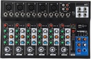 Audio Mixer, 7 Channel Sound Board Mixing Console BT USB Interface DJ Mixer with LED Indicator Light, 7 Channel Bands Mixing Boards For Home Stage Studio Recording