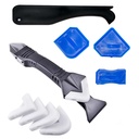 3 pada 1 Silicone Caulking Perkakas untuk Steelhead tanpa listrik, Sealant Finishing Tool Scraper, Pengganti dan Ganti 5 Pad Silicone, Perkakas Besar untuk Jendela Kamar Mandi Dapur, Sink Bersama