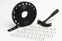 Garden Edging Kit for Landscaping 32ft L Shaped Border 2 Inch Tall Flexible Plastic Includes 50 Metal Stakes Plus Installation Hammer for Flower Beds Lawn and Yard