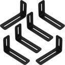 6 Pcs Adjustable Slotted L Brackets, Black L Shaped Bracket with 2 Slots Holes, Metal 90 Degree Joint Right Angle Corner Brace Brackets for Fixing Wood Furniture, PC Case 4" L x 2⅜"H x 1⅛"W