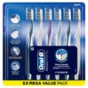 Oral-B Pro Health CrossAction Plaque Removal toothbrushes, 6 Count Toothbrush Soft, Deep Reach in Tight Spaces, Tongue Scraper Tooth Brush, Plaque Fighter, Gentle on Teeth, Gum stimulators