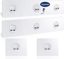Shower Caddy Adhesive Replacement, 4 Pack Strong Adhesive Shower Hooks, Water-Proof Shower Adhesive Strips, No Drilling for Corner Shelf Basket, Bathroom Storage Shelves and Kitchen Racks