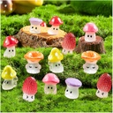 24pcs Mini Mushrooms Cute Resin Tiny Mushrooms Statue Fake Miniature Mushroom Figurines for Fairy Garden Terrarium Accessories Decor Micro Landscape Craft