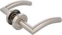 Amig - Stainless Steel Door Handle Set | Modern Design for Interior & Exterior | Ergonomic Crank, Easy Clean | Versatile Installation, Multicoloured, 120 x Ø19 mm, Stainless Steel