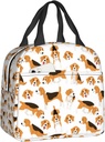 Beagle Dog Lunch Bag Insulated Water-Resistant Tote Bag Reusable Lunch Box For Picnic Travel