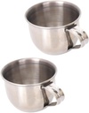 2pcs Mini Stainless Steel Tea Cups with Handle Small Plum Wine Mugs Rustproof Lightweight Unbreakable Sake Cups for Home Use