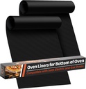 Oven Liners for Bottom of Oven - 2 Pack Large Heavy Duty Oven Mats, 17"x 25" Reusable Matt Liner for Electric, Gas, Toaster Ovens & Grills, BPA & PFOA Free, Kitchen Essentials, Black