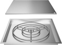 Skyflame 30" x 30" Square DIY Drop-in Firepit System Assembly Set with Stainless Steel Fire Pit Burner Pan, Burner Ring and Protective Cover, Fit for Both Natural Gas and Liquid Propane
