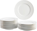 OMAYKEY 6 Inch Ceramic Dessert Plates Set of 18, Small Salad Plates, Porcelain Round Shaped Dinner Plates, Appetizer Plates for Cake Waffles Snacks Side Dish, Oven Microwave Dishwasher Safe, White