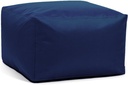 SXBCyan Waterproof Square Pouf Ottoman Cover Footstool Without Filler Outdoor Beach Garden Beanbag Pouf Puff Salon Floor Seat Futon Stool Bench (Color : Navy Blue, Size : S-30x30x20cm-cover)