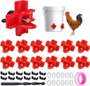 12 Pcs Horizontal Chicken Waterer Nipples with Drill Bits, Leakproof Poultry Watering System for Chicken Coop, Durable ABS Plastic & Stainless Steel, Water Saving Design for Outdoor Use