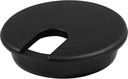 5 Pack Rok Hardware 3" (76mm) Black Round Computer Desk Table Port Wire Cable Cord Organizer Hole Cover Grommet, ROKRG3BLK