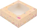 20 Pack Bakery Boxes with Window Small 6x6x2 inch for Cookie, Candy, Pastry, Brownie, Chiffon Cake, Tart, Pie, Waffle (Pastel Orange - Flora)