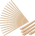 16 Pcs Half Round Wooden Beaded Molding Sticks - 15.75inch Unfinished 3D Decorative Wood Trims Molding Half Beaded Wood Trim for DIY Home Decor, Cabinets, Walls, Doors, Shelves, Cute Craft Trim