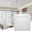 24 PCS 2ft x 2ft Drop Ceiling Tiles, PVC Glue Up Ceiling Panel White, Waterproof, Washable and Fire-Rated - Reusable - High-Grade PVC to Prevent Breakage 96 Sq. Ft