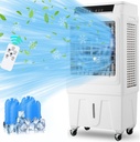 Evaporative Air Cooler for Warehouse, Garage, or Patio – 3-Sided Cooling Panels, Ice Chamber, Powerful Fan Motor, Portable with Locking Wheels for Big Spaces