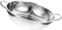DOITOOL Shabu Hot Pot with Divider, Stainless Steel, 28cm, Silver, 7.05 lbs, Ceramic Finish, Hot Pot with Divider, 1 x Hotpot Pot, No Lid