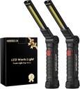 Coquimbo Christmas Stocking Stuffers White Elephant Gifts for Adults Men Him Dad, Rechargeable LED Work Light BBQ Grill Accessories Magnetic Flashlight, Mechanic Light Tools Mens Gifts (2 Pack Black)