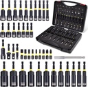 VIGRUE 43PCS Nut Driver Set for Impact Drill, Magnetic and Deep Nut Drivers, Metric & SAE Nut Drivers, Wing Nut Driver, Bit Extension, 1/4 Quick Change and Phillips Torx Hex Screwdriver Bit
