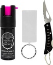 Police Magnum Mini Pepper Spray Self Defense Safety Tool- Tactical Strong Built-in Keyring Holder- Maximum Heat Strength OC- Made in The USA 1/2oz