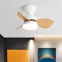 Nordic Modern Fan Light LED Simple Living Room Restaurant Bedroom Children's Room Ceiling Fan Light Remote Electric Fan Light (Style 26)