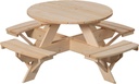 Gardenised Wooden Kids Round Picnic Table Bench, Outdoor Children's Backyard Table, Crafting, Dining, and Playtime Patio Table