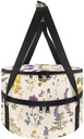 Flowers Insulated Casserole Carrier for Hot or Cold Food Round Pie Carrier Double Decker Insulated Food Delivery Bag Cake and Cheesecake Carrier for Transport