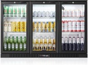 BODEGA BODEGACOOLER Commercial Bar Cooler With 3 Glass Doors,11.4 Cu.Ft Under Counter Beverage Refrigerator,Back Bar Refrigerator,Commercial Display Drink Fridge,LED Lighting Beer Wine Soda Drinks