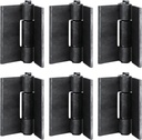6 Pack Metals 4-3/8"x4-1/8” Heavy Duty Weldable Hinges -Thickness 5 mm Weld On Hinges - Solid Steel Butt Hinge Design for Heavy Gates & Doors - Corrosion & Rust Resistant