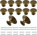 12 Pcs Brass Cabinet Knobs Metal Drawer Knobs Round Dresser Handle Knobs 1.18" Diameter Kitchen Cabinet Knobs Hardware(with Mounting Screws)