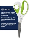 Westcott 8-Inch CarboTitanium Heavy Duty Straight Fabric Scissors - Ideal for Fabric, Sewing, and Craft Projects