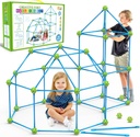 SpringFlower Fort Building Kit for Kids,STEM Construction Toys, Educational Gift for 3 4 5 6 7 8 9 10 11 12 Years Old Boys and Girls,Ultimate Creative Set for Indoor & Outdoors Activity,140 Pcs,Green