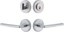 Viaggio CLOMLTBRZ_Combo_234_RH Motivo Right Handed Solid Brass Single Cylinder Keyed Entry Door Lever Set and Deadbolt Combo Pack - 2-3/4" Backset - Bright Chrome